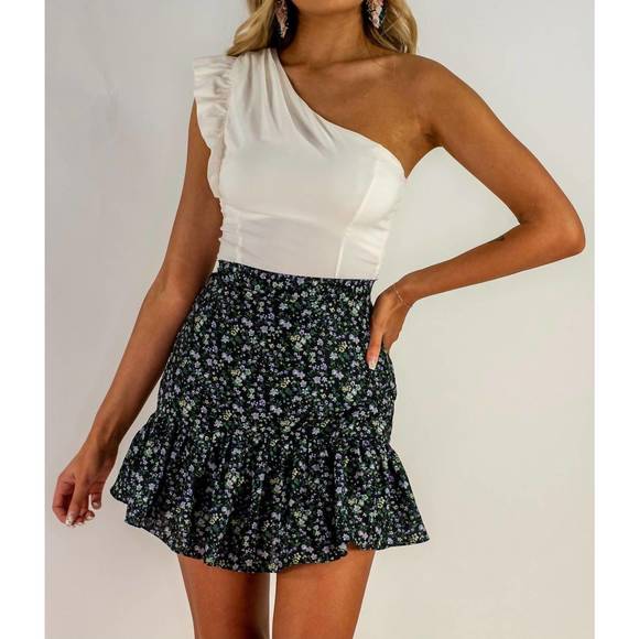 Mink Pink - Mariposa Drop Waist Mini - Khaki